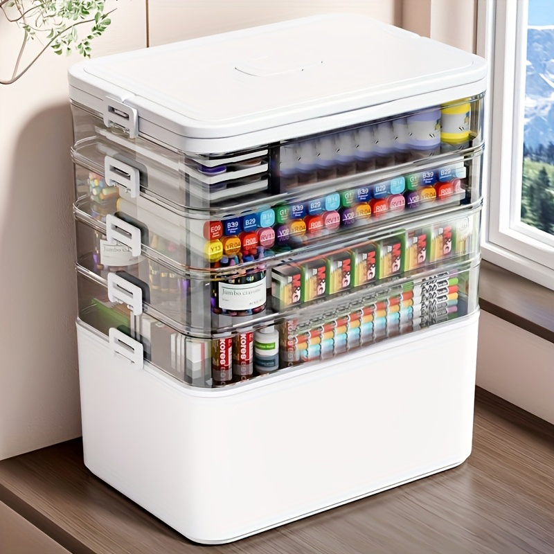 School Supplies - Multifunctionele meerlaagse opbergbox met handvat, grote/extra