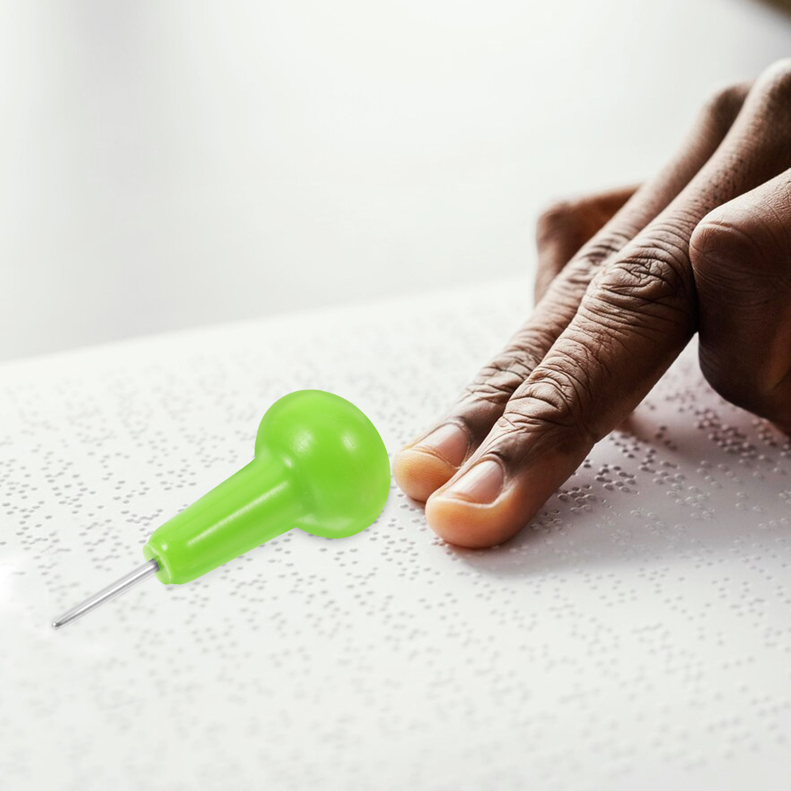 Writing Tools - Groene Braille-pen, draagbaar Braille-stylus, hulpmiddel voor