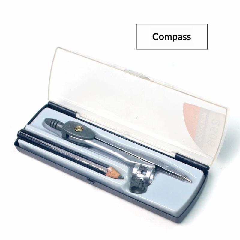 Math Geometry Set With Compass - Metalen kompasset met vergrendelingsmechanisme, draagbaar, voor