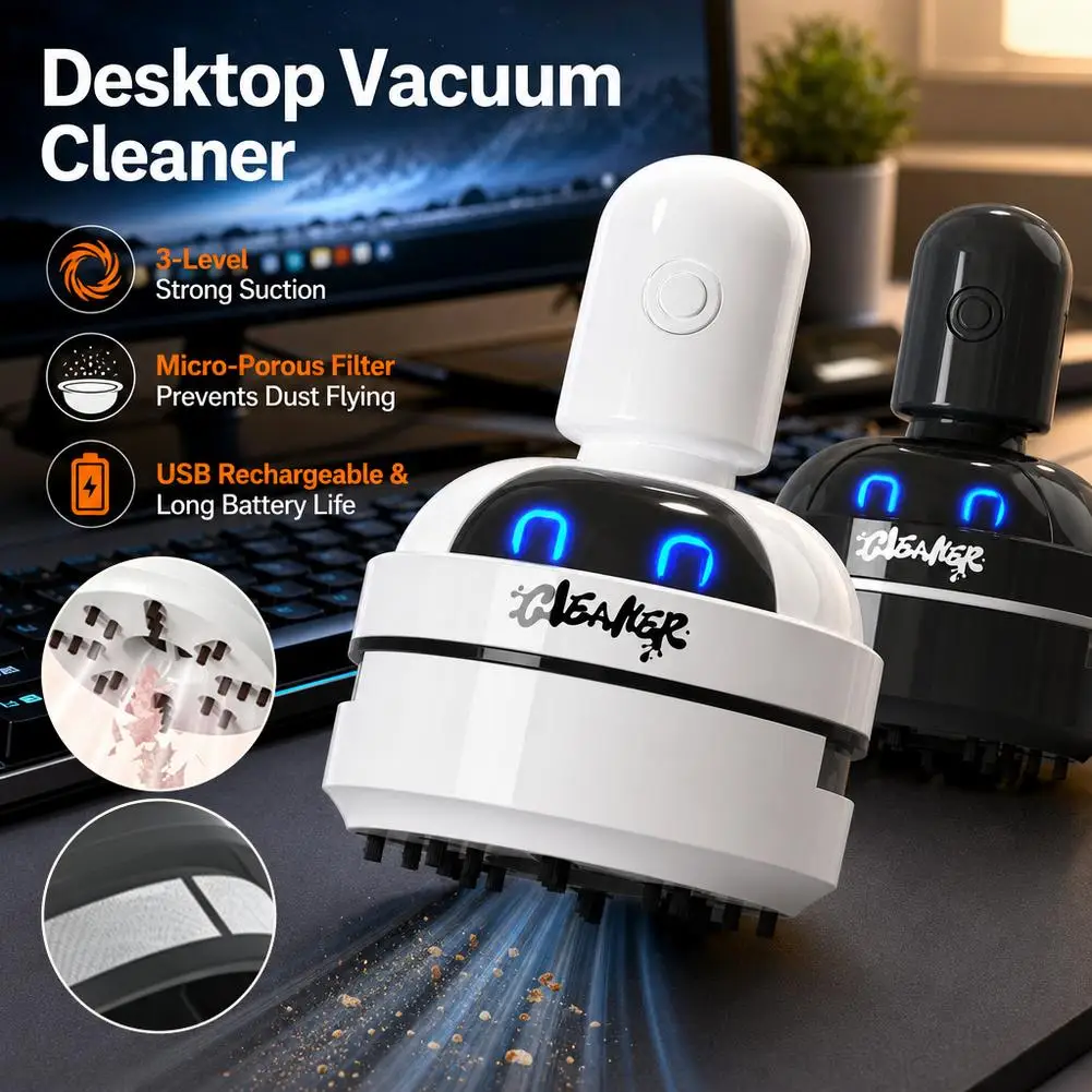 Kleine, oplaadbare stofzuiger  - Mini Desktop Vacuum Cleaner For Eraser Dust recensie en prijs